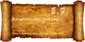 Baumholczer Fatime névjegykártya